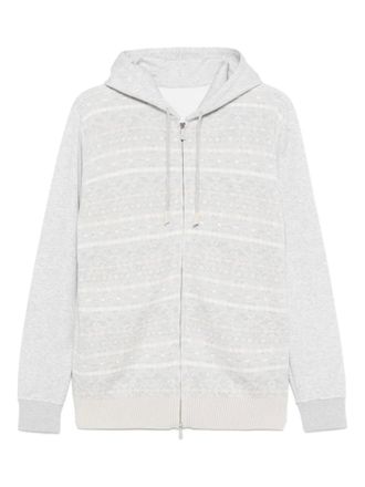 Eleventy Wollen hoodie met patroon - Grijs