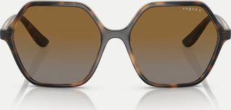 Vogue Eyewear - Occhiali da sole rettangolari color Havana scuro con lenti marroni polarizzate-Marrone