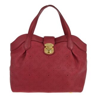 Louis Vuitton Cirrus Handbag Mahina Leather Red Leather Handbag (Pre-Owned)