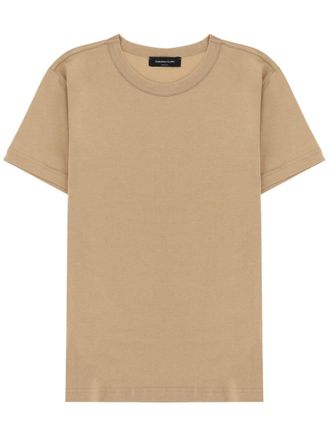 Fabiana Filippi Solid Brown Cotton Relaxed T-Shirt