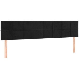 vidaXL Cabecero Con Led De Terciopelo Negro 160x5x78/88 Cm Vidaxl