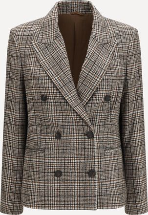 Brunello Cucinelli Double-breasted Jacket in alpaca and wool blend Female 46