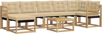 vidaXL Conjunto De Sof&aacute;s De Exterior 8 Uds. Y Beige Vidaxl