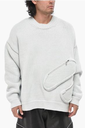 Off-white SEASONAL Maglia Girocollo MULTIPOCKETS con Tasche a Zip size Xl