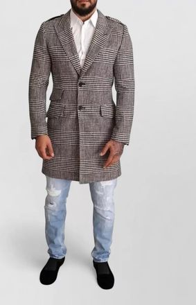 Dolce & Gabbana checked single-breasted coat