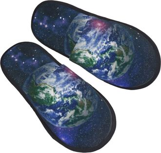 Generic Sliders Earth Planet Stars Space With Mute Sole Cotton Slippers Anti-Skid Slippers For Indoor Bedroom Outdoor M