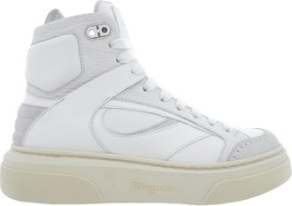 Ferragamo Cassio Leather High-Top Sneakers, Size 7