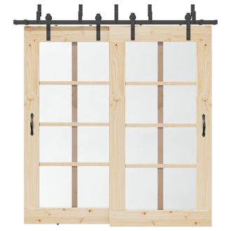 Berkfield Home Sliding Door Hardware Kit 213, 5 cm Steel Black