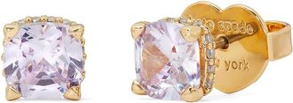Kate Spade New York Little Luxuries 6mm Square Studs Womens Earring Gold/Lavender, Brass/Cubic Zirconia
