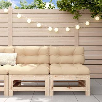 vidaXL Sof&aacute;s Centrales Con Cojines 2 Uds Madera Maciza De Pino Vidaxl