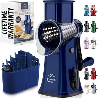 Zulay Kitchen 5 Blade Rotary Cheese Grater with Reinforced Suction