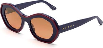 Marni Ulawun Vulcano Black EIF Mens Sunglasses Blue Size 54