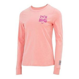 Nike (WMNS) Nike SS22 Basketball Printing Round Neck Long Sleeves Light Madder Brown T-Shirt DN3055-824