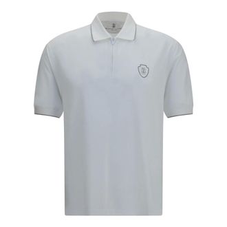 Brunello Cucinelli Polo con stemma - - Tops - Uomo - Bianco - M