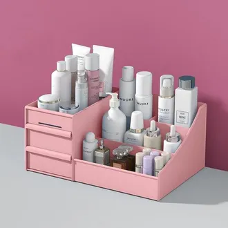 OEM Organizador De Maquillaje Con 2 Cajones, Ba&ntilde;o, Caja De Maquillaje, Almacenamiento Para Productos De Cuidado De La Piel, Azul