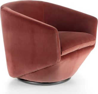 Angel Cerdá Sillón giratorio tapizado terciopelo melocotón