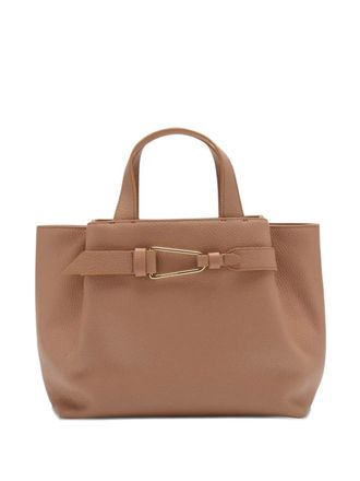 Coccinelle buckle malory shoulder bag - women - Calf Leather/Cotton - One Size - Neutrals