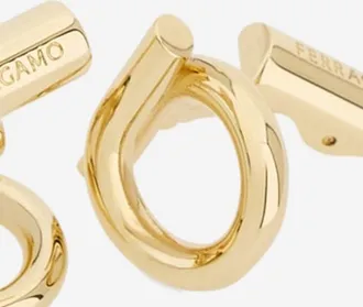Ferragamo Mens Cufflinks Cummings Brass Gold Accessory