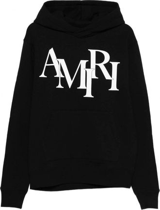 Amiri STAGGERED LOGO HOODIE Size: XL, colour: BLACK
