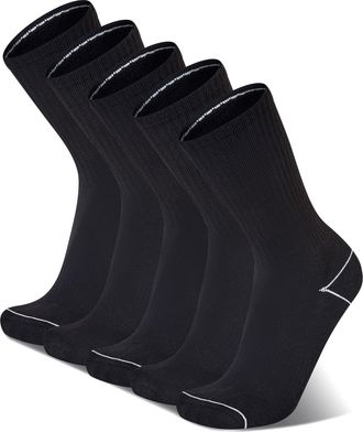 Champion Mens Double Dry Moisture Wicking Crew Socks; 6, 8, 12 Packs Available, Black Heel/Toe, 9-13 UK