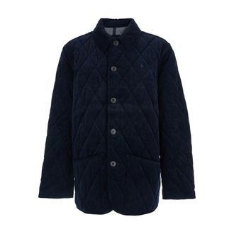 Polo Ralph Lauren Jassen, Heren, Blauw, S, Katoen, Gewatteerd Corduroy Jas