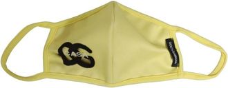 Dolce & Gabbana Mascherina in misto cotone con logo - - Accessories - Uomo - Giallo - ONE SIZE