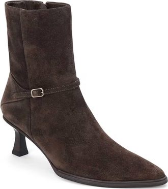Matisse Footwear Womens Ilana Pointed Toe Heel Booties In Dark Chocolate Suede