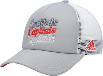adidas Womens adidas Gray/White Washington Capitals Foam Trucker Snapback Hat at Nordstrom
