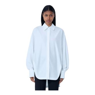 Sportmax Sportmax, Shirts, female, White, Size: 2XS Ovest Oversized Cotton Poplin Shirt
