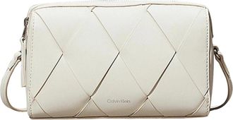 Calvin Klein Geweven Cameratas - Dames - Schoudertassen - Wit - ONE Size - Leer - Tassen