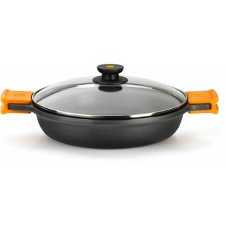 Bra Efficient Casseruola Bassa, Tegame Antiaderente Adatta per Ogni Tipo di Fornelli, Compresa Induzione, Alluminio, Nero, 30 cm - BRA