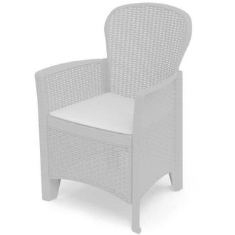 Progarden Sillon Resina Folia Blanco + Cojin