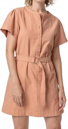 Lilla P Half Placket Canvas Dress In Canyon
