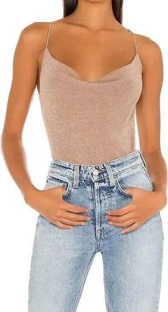 525 america Shimmer Cowl Cami Top In Blush