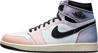 Nike Jordan Mens Air Jordan 1 Retro High Sneakers In Vivid Orange/black-Iced Lilac