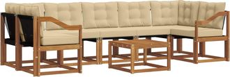 vidaXL Conjunto De Sof&aacute;s De Exterior 8 Uds. Natural Y Beige Vidaxl