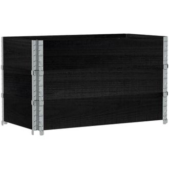 vidaXL Paretali per Pallet 3 pz Neri 100x50cm Legno Massello di Pino vidaXL