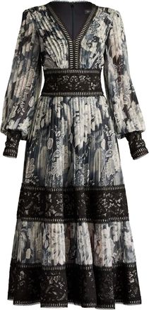 Tadashi Shoji floral-print dress - women - Polyester - 10 - Neutrals