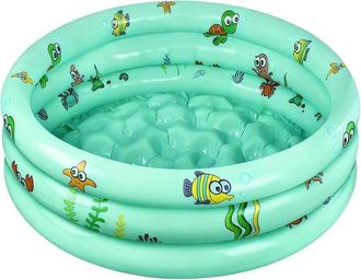 OEM Piscina Hinchable Infantil De 100 Cm, Fondo Antideslizante Con Burbujas Y Tap&oacute;n De Drenaje, Verde
