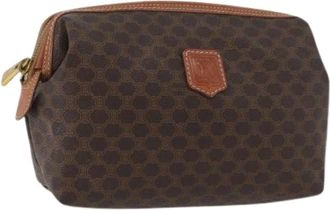 Celine Pre-owned Clutches, female, Brown, Size: ONE SIZE Pre-owned Macadam Canvas Pouch