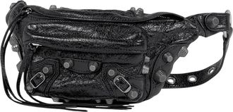 Balenciaga Black Leather Fanny Pack Pouch Sling Bag (Pre-Owned)