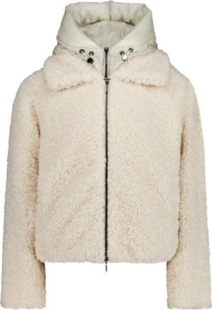 AMBER & JUNE Pluche Jas met Capuchon - Dames - Jassen - Wit - S - Polyester - Jassen