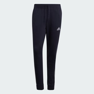 adidas Mens adidas Essentials French Terry Tapered-Cuff 3-Stripes Pants