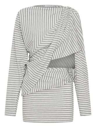 CHRISTOPHER ESBER Alba draped striped mini dress - women - Cotton - S - Grey
