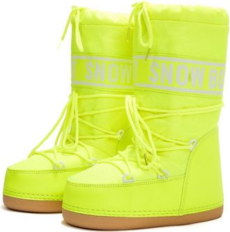 Generic Womens Winter Skiing Fur Duck Boots Waterproof Non-Slip Mid Calf Ankle Booties With Removable Insoles For Snow Hiking(Gelb,6.5)