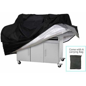 OEM [mai Usato]telo Copri Barbecue, In Tessuto Oxford Di Poliestere 210d Rivestito In Argento - Cilindrico, Taglia 4xs (0,14 Kg), Diametro 71 X 56 Cm