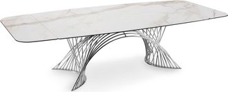 Naos Ausziehbarer Designer Esstisch Latour - Calacatta / Edelstahl