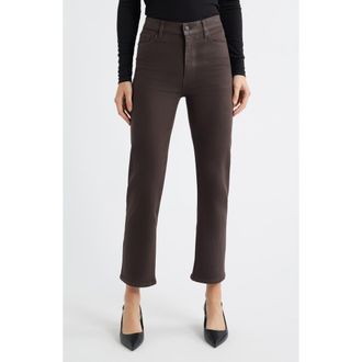 Frame Denim Le Sleek High Waist Ankle Straight Leg Jeans in Truffle Coated at Nordstrom Rack, Size 25