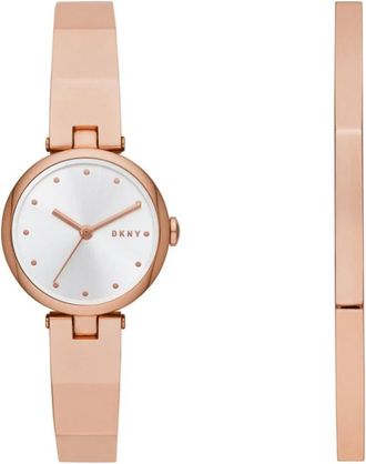 DKNY Horloge met ronde wijzerplaat en armband - Dames - Horloges - Roze - ONE Size - Accessoires