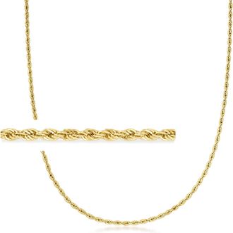 Ross-Simons 2mm 18kt Gold Over Sterling Rope-Chain Necklace
